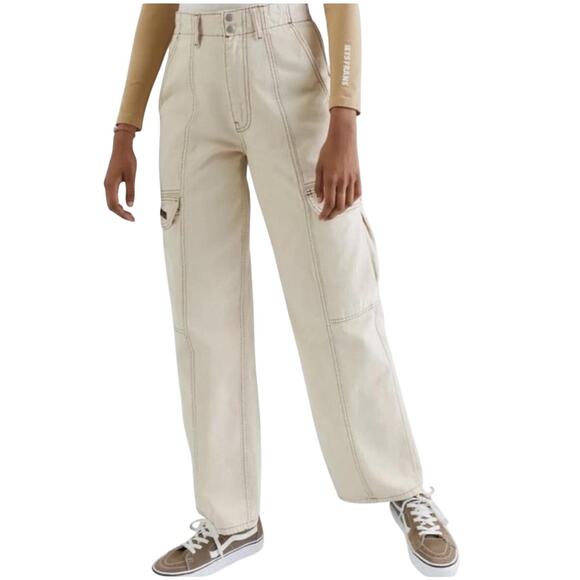 BDG Urban Outfitters Relaxed Skate Jean Cream Pull-On Cargo 24 - Picture 1 of 6